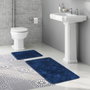 Mijölnir Juego de alfombrillas de baño de algodón 2 piezas Azul oscuro